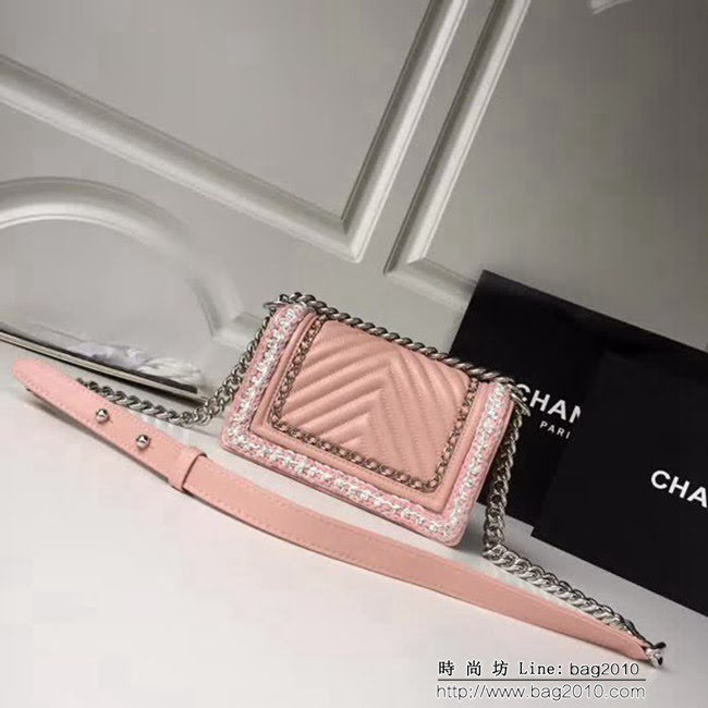 香奈兒CHANEL Leboy小牛皮編織鏈條包 DSC1132